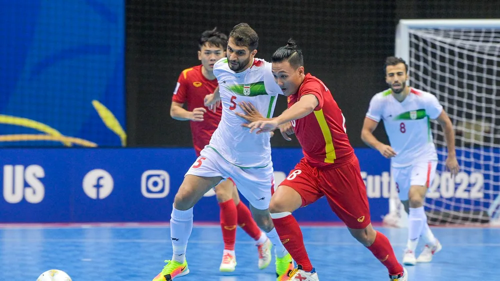 Đội tuyển futsal Việt Nam trong trận gặp Iran tại VCK châu Á 2022 mới đây 