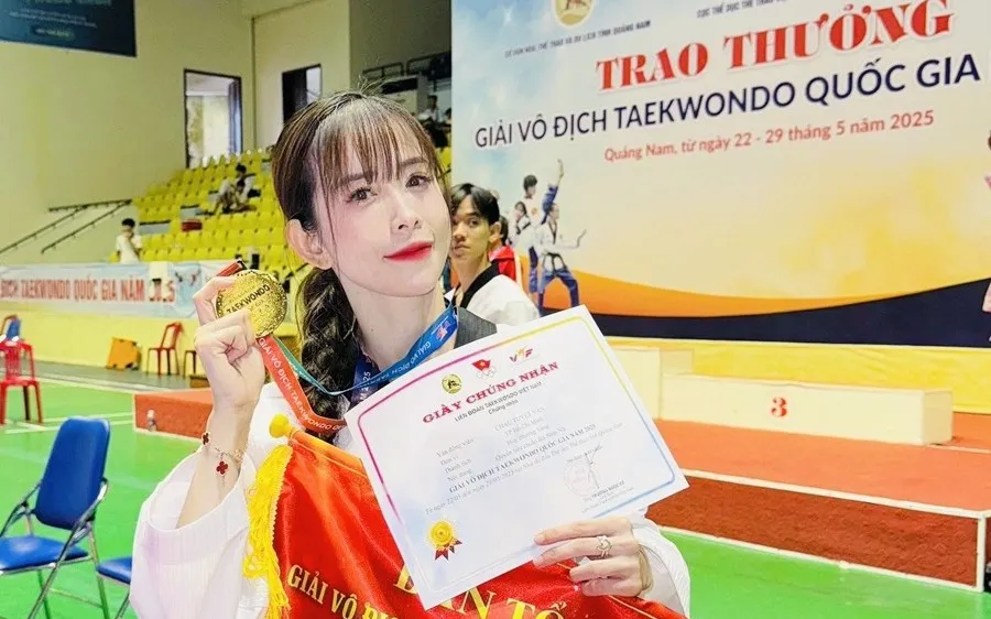 Châu Tuyết Vân và đồng đội có vị trí số 1 trong nội dung biểu diễn quyền tại giải vô địch quốc gia 2025. Ảnh: T.VÂN