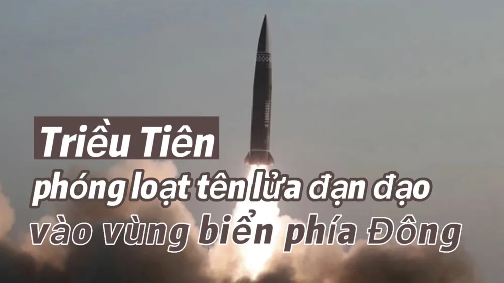 Quân đội Hàn Quốc: Triều Tiên phóng 8 tên lửa đạn đạo tầm ngắn vào vùng biển phía Đông