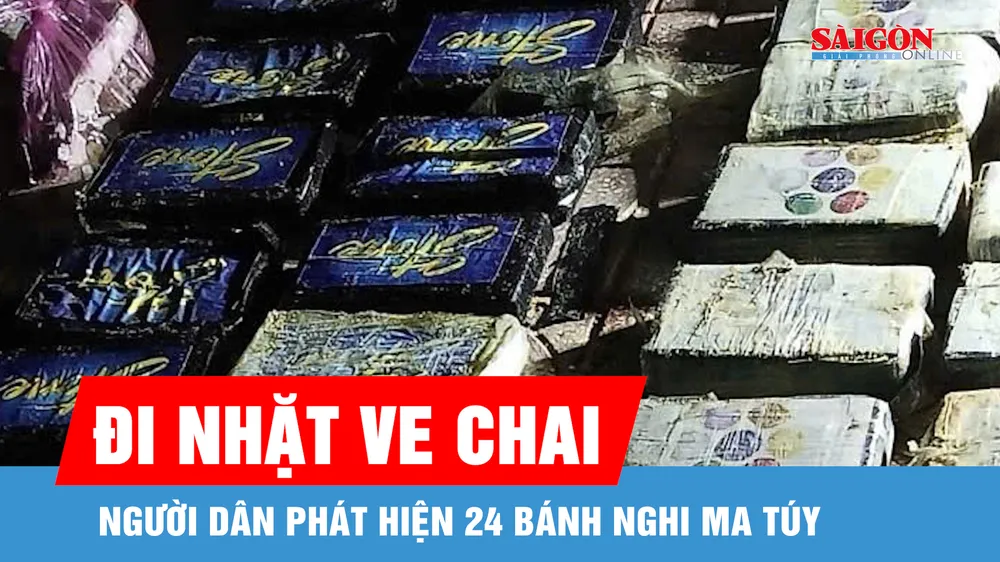 Đi nhặt ve chai, người dân phát hiện 24 bánh nghi ma túy