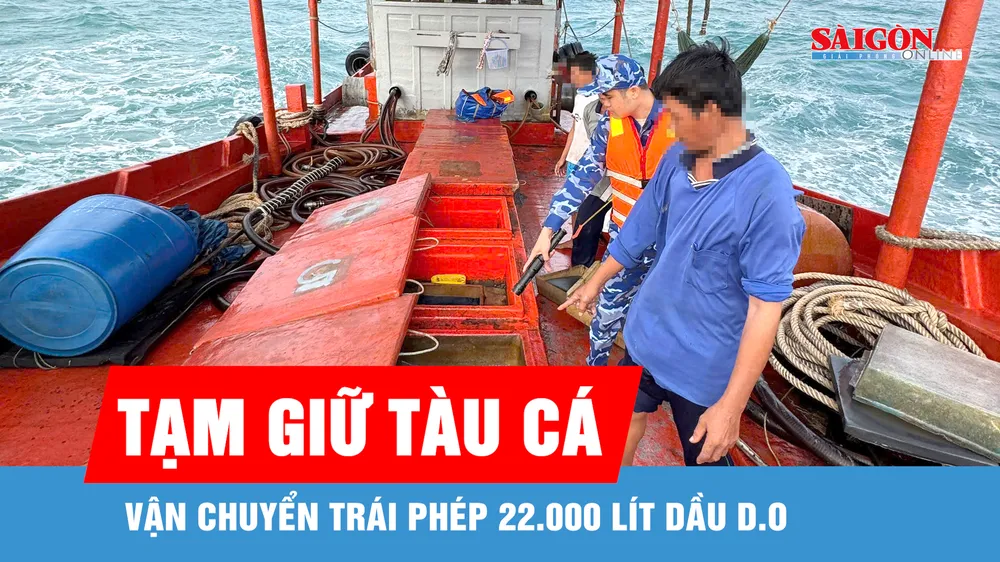 Tạm giữ tàu cá vận chuyển trái phép 22.000 lít dầu D.O
