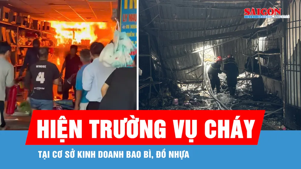 Cháy cơ sở kinh doanh bao bì tại phường Tân Thới Hiệp