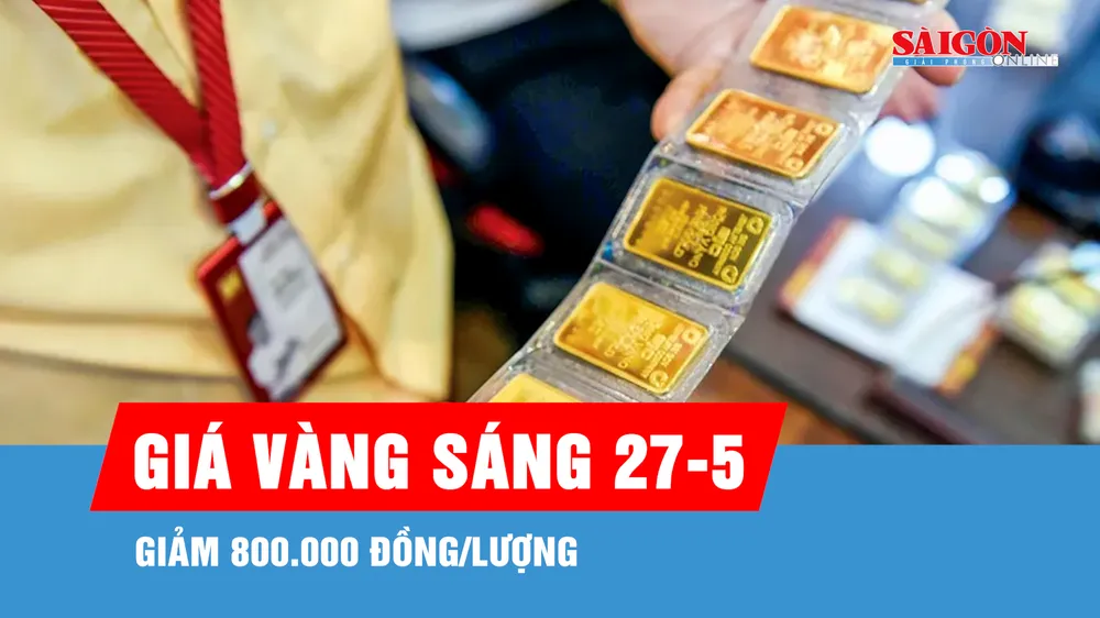 Sáng 27-5, giá vàng tiếp tục giảm
