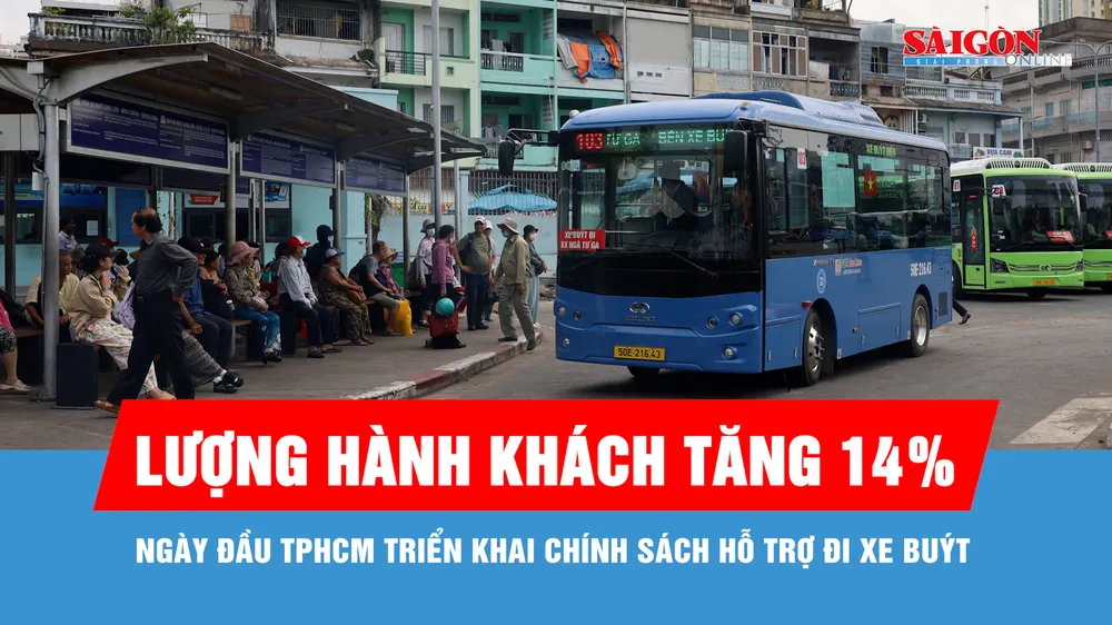 Ngày đầu TPHCM triển khai chính sách hỗ trợ đi xe buýt, lượng hành khách tăng 14%