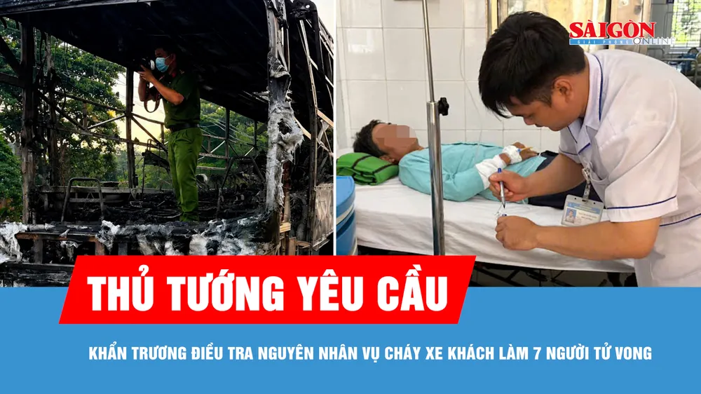 Thủ tướng yêu cầu khẩn trương điều tra nguyên nhân vụ cháy xe khách làm 7 người tử vong