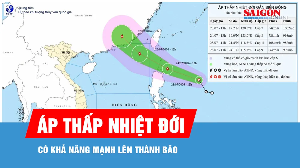 Áp thấp nhiệt đới gần Biển Đông có khả năng mạnh lên thành bão