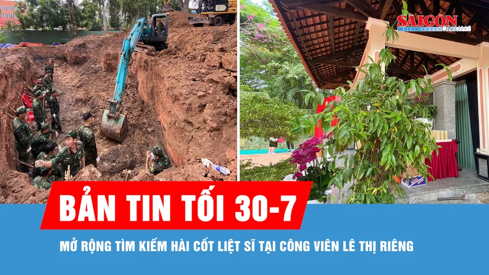 Bản tin tối 30-7: Di dời bia tưởng niệm, hút nước hồ để mở rộng tìm kiếm hài cốt liệt sĩ tại Công viên Lê Thị Riêng