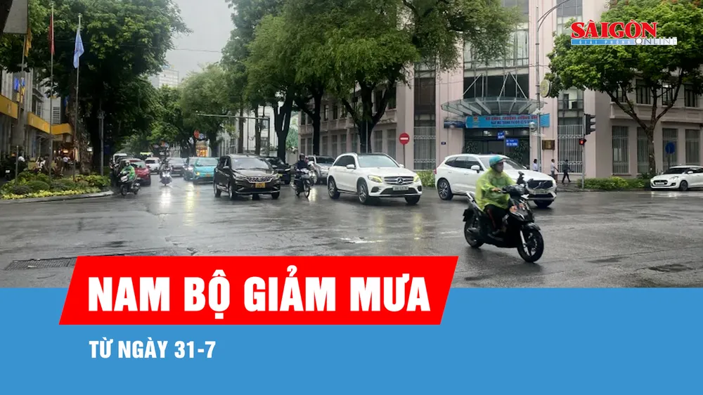 Nam bộ giảm mưa từ ngày 31-7