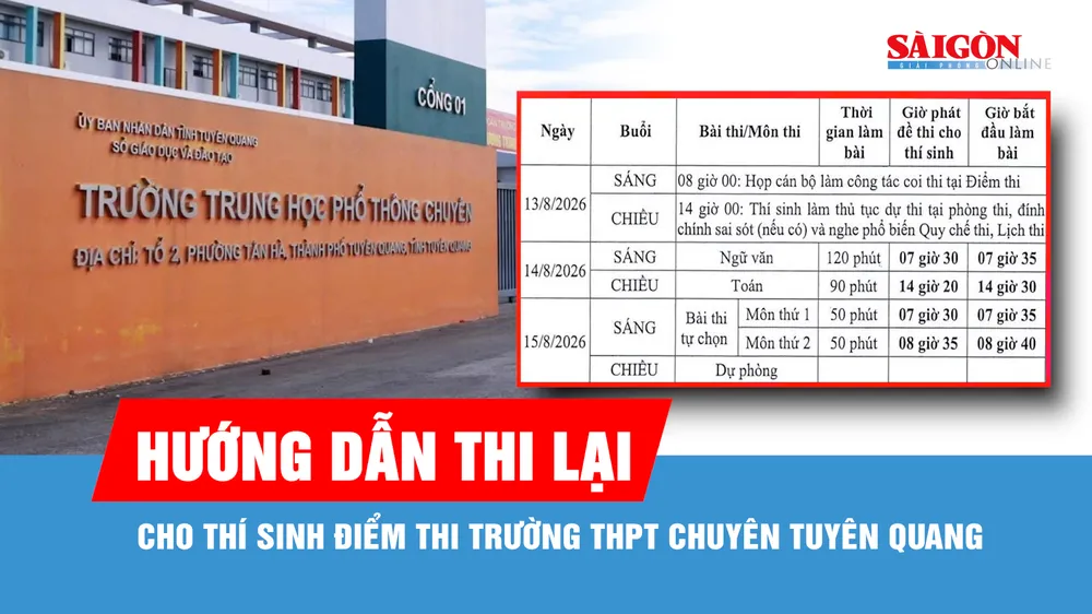 Bộ GD-ĐT hướng dẫn thi lại cho thí sinh Điểm thi Trường THPT chuyên Tuyên Quang