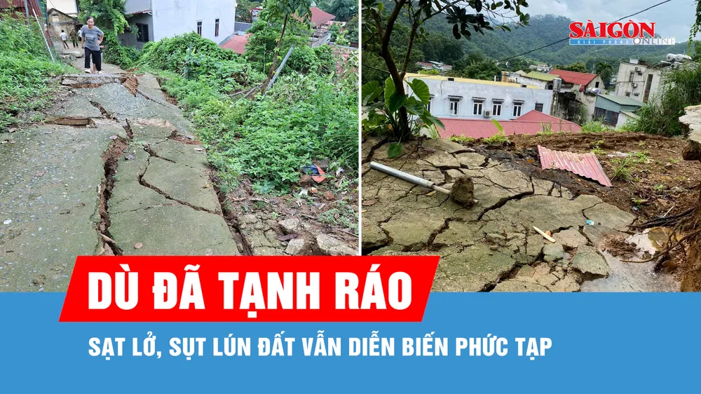Thanh Hóa: Sạt lở, sụt lún đất ở bản Thanh Sơn vẫn diễn biến phức tạp