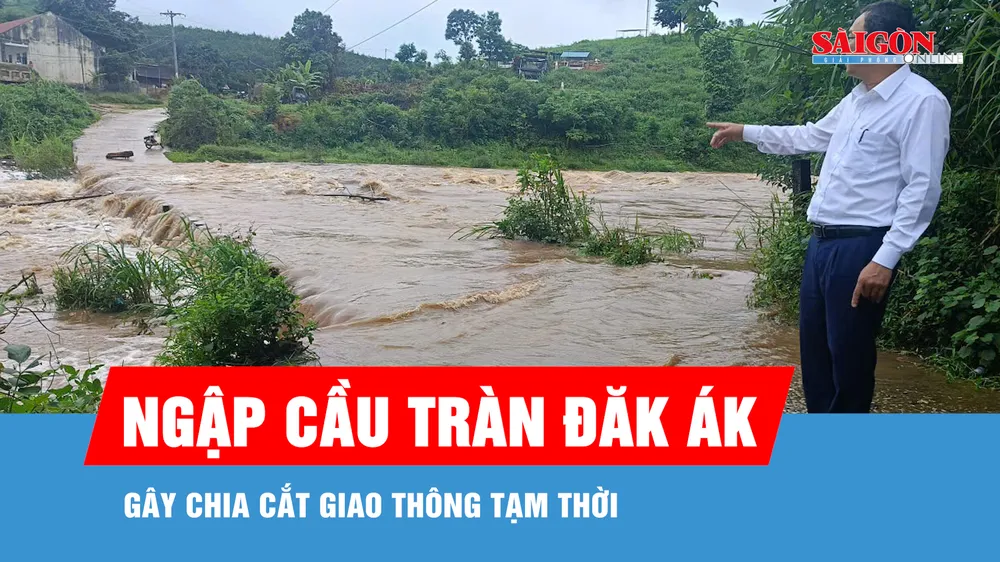 Quảng Ngãi: Mưa lớn làm ngập cầu tràn, chia cắt giao thông