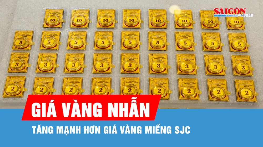 Chiều 24-8: Giá vàng nhẫn 9999 vượt giá vàng miếng SJC