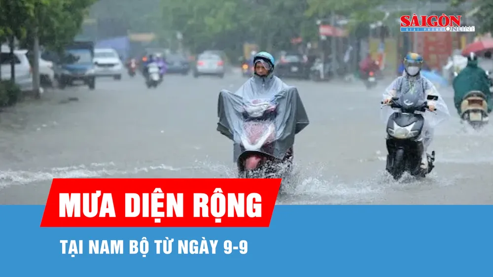 Nam bộ: Mưa diện rộng từ ngày 9-9