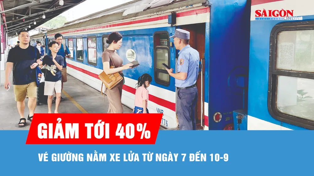 Từ ngày 7 đến 10-9, vé giường nằm tàu lửa giảm tới 40%