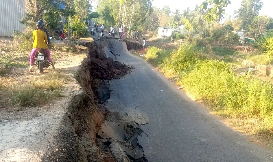 Hiện trường sụp lún
