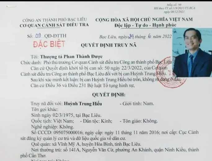 Đề nghị truy tố đối tượng bị truy nã đặc biệt ra đầu thú