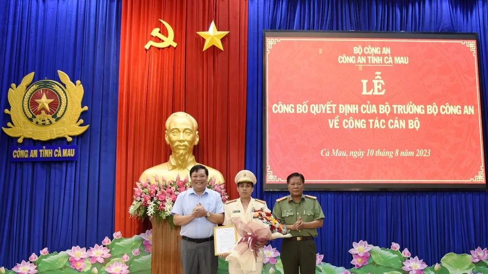 Thượng tá Lê Tấn Vinh được bổ nhiệm làm Phó Giám đốc Công an tỉnh Cà Mau
