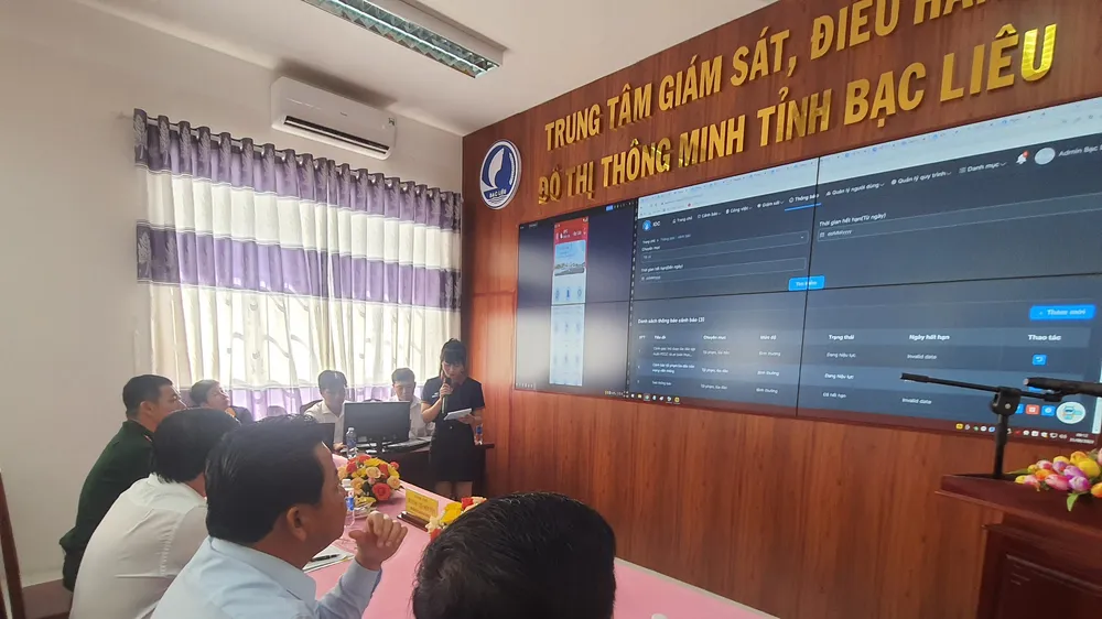 Bạc Liêu đưa vào vận hành Trung tâm giám sát, điều hành đô thị thông minh