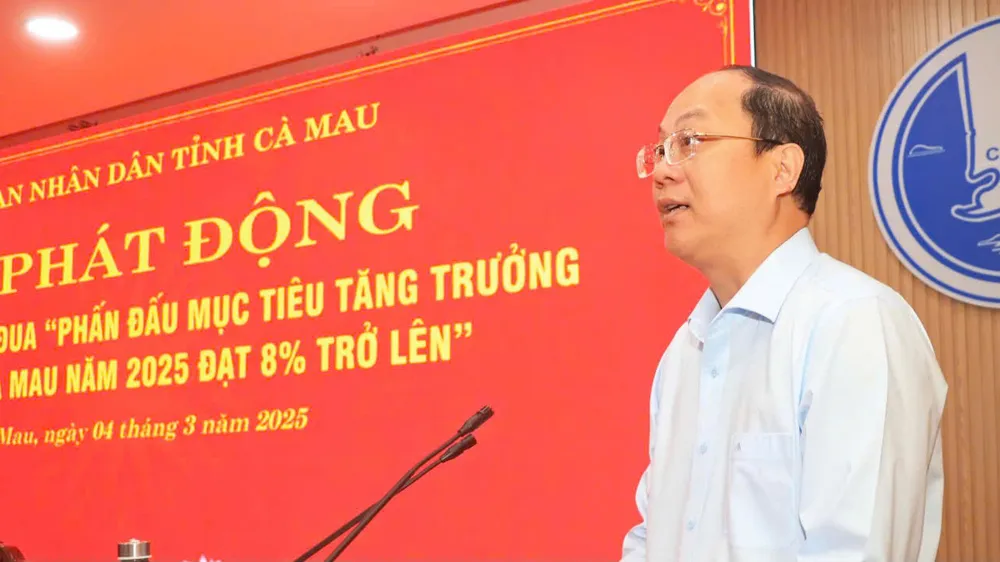 Cà Mau: Phát động thi đua đạt mục tiêu tăng trưởng 8% trở lên trong năm 2025 