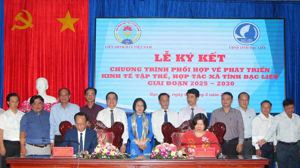 Liên minh Hợp tác xã Việt Nam phối hợp cùng tỉnh Bạc Liêu phát triển kinh tế tập thể