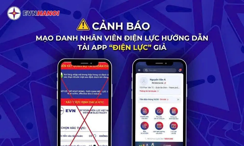 Mất 595 triệu đồng do bị lừa cài app điện lực giả 