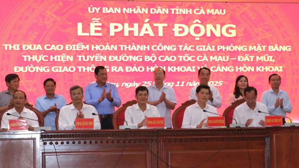 Phấn đấu đến ngày 15-12, bàn giao 100% mặt bằng dự án cao tốc Cà Mau - Đất Mũi