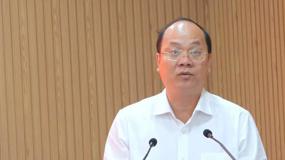 Bí thư Tỉnh uỷ Cà Mau Nguyễn Hồ Hải phát biểu tại hội nghị