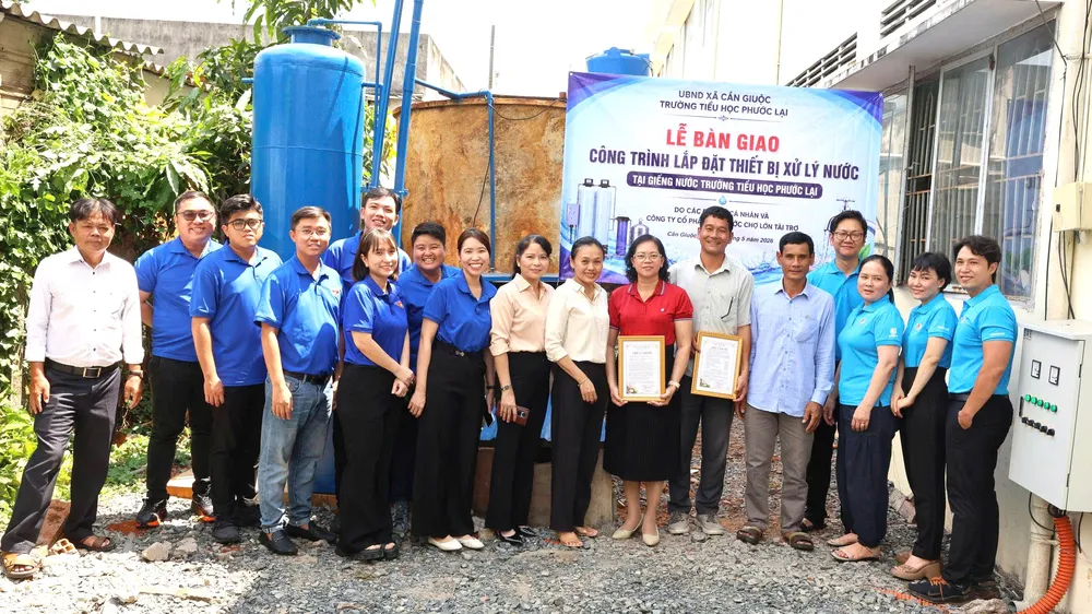 Bàn giao hệ thống xử lý nước giếng tại Trường Tiểu học Phước Lại, tỉnh Tây Ninh