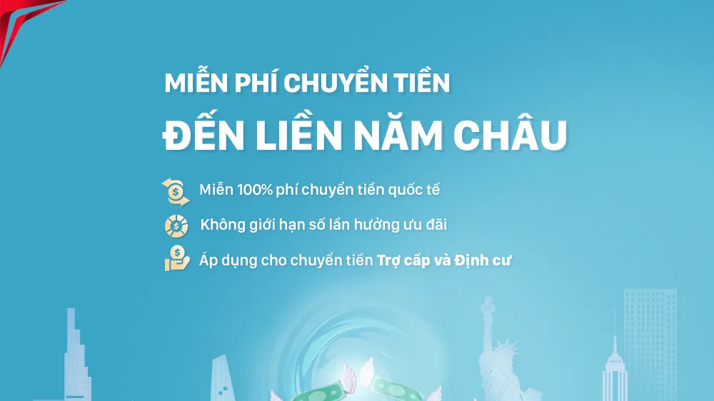 SCB ưu đãi Miễn phí chuyển tiền – Đến liền Năm châu