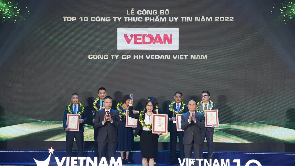 Vedan Việt Nam được vinh danh “Top 10 Công ty thực phẩm uy tín năm 2022”