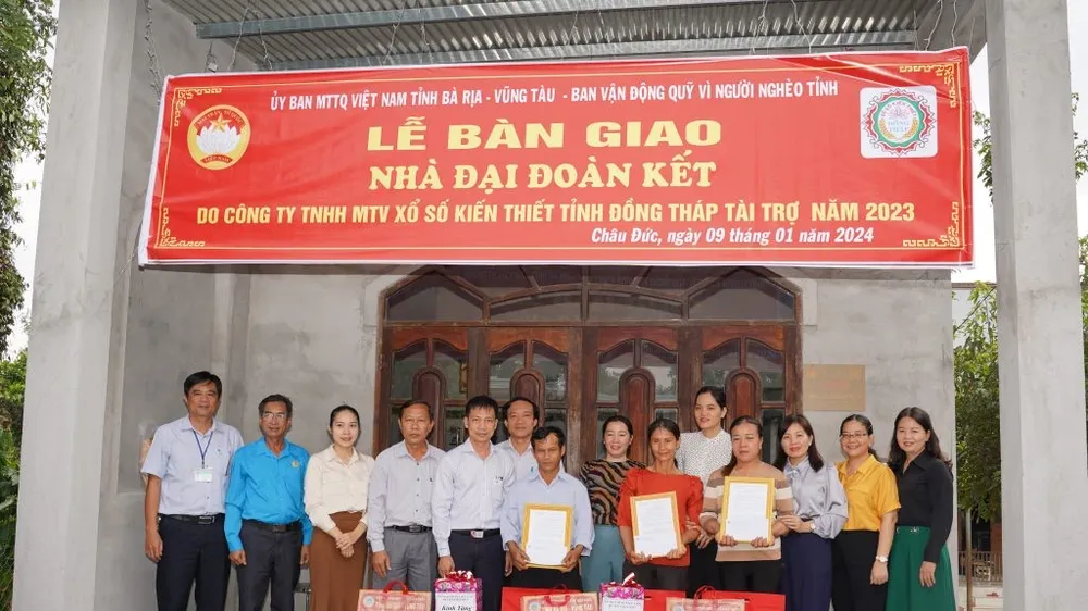 Công ty XSKT Đồng Tháp trao nhà đại đoàn kết tại tỉnh Bà Rịa – Vũng Tàu
