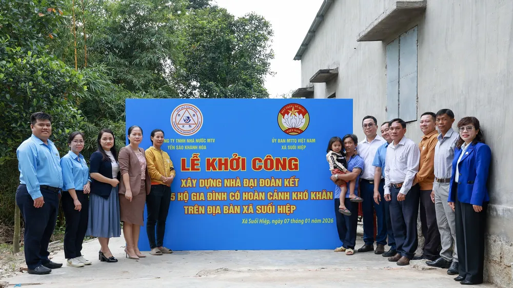 Yến sào Khánh Hòa khởi công 5 nhà Đại đoàn kết: Trao mái ấm, gửi nghĩa tình trước thềm Tết Bính Ngọ