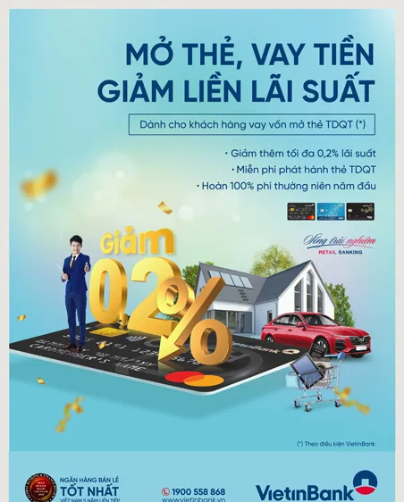 Nhận vô vàn ưu đãi dành cho khách hàng vay vốn khi mở thẻ tín dụng quốc tế VietinBank