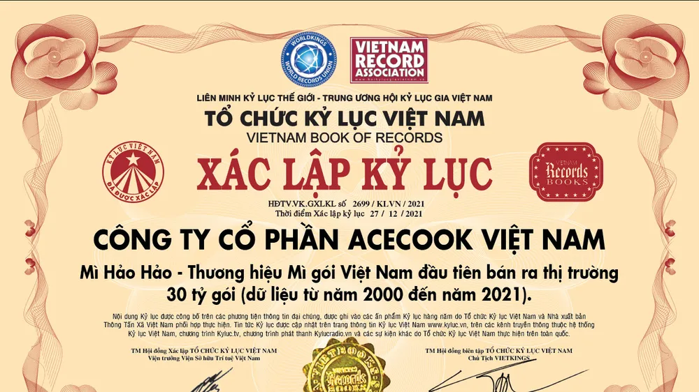 Hảo Hảo lập kỷ lục sản phẩm mì ăn liền được tiêu thụ nhiều nhất Việt Nam 