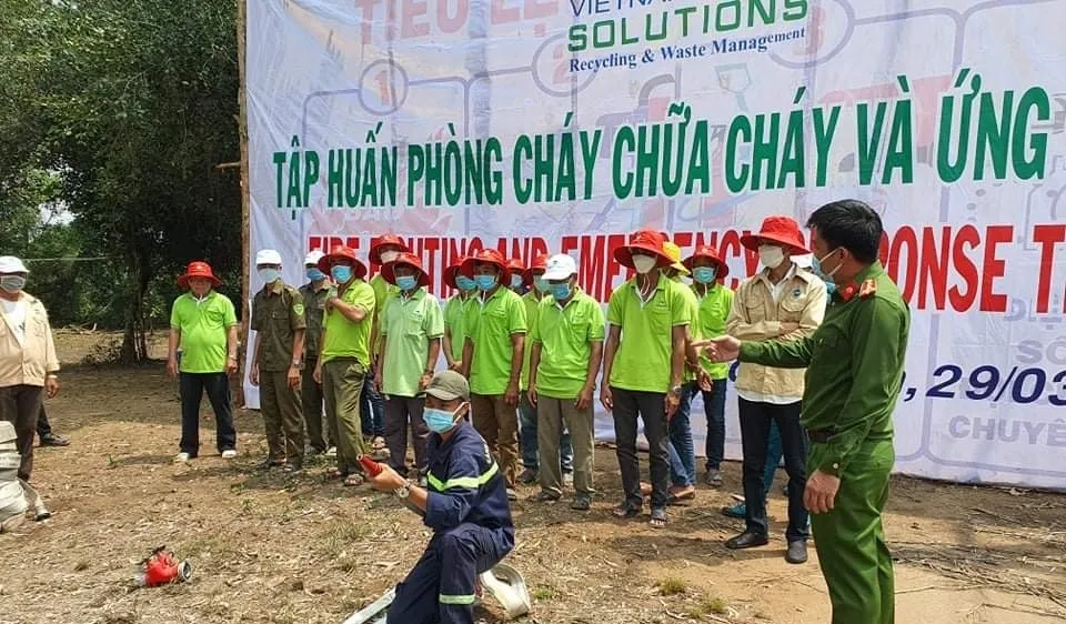 Công ty Cổ Phần Xử Lý Chất Thải Việt Nam - Long An (VWS-LA) tập huấn PCCC tại Khu Công nghệ Môi trường xanh 