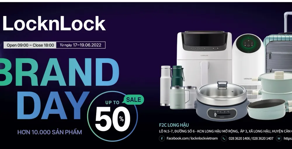 Cơ hội nhận khuyến mãi đến 50% tại Lock&Lock F2C Long Hậu 
