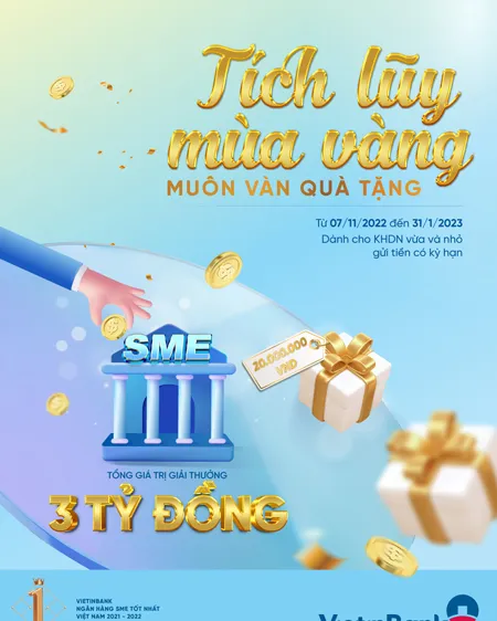 3 tỷ đồng dành tặng doanh nghiệp SME gửi tiền tại VietinBank