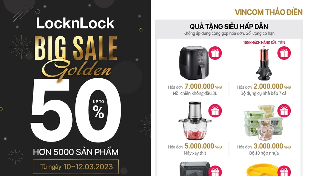 LocknLock khuyến mại lớn với hơn 5.000 sản phẩm tại Vincom Mega Mall Thảo Điền 