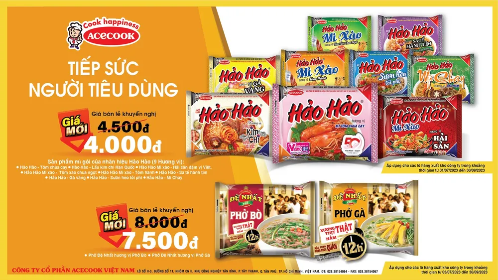 Mì Hảo Hảo khuyến mãi còn 4.000 đồng/gói
