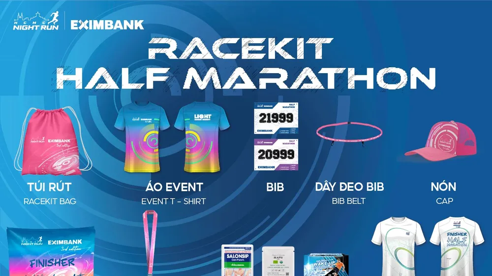 Bộ vật phẩm hữu dụng dành cho vận động viên HCMC Night Run Eximbank 2024