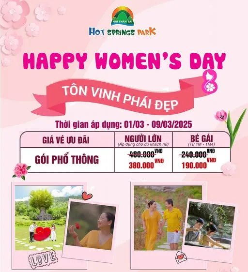 Khu du lịch Núi Thần Tài tung đặc quyền tặng phái đẹp ngày 8-3