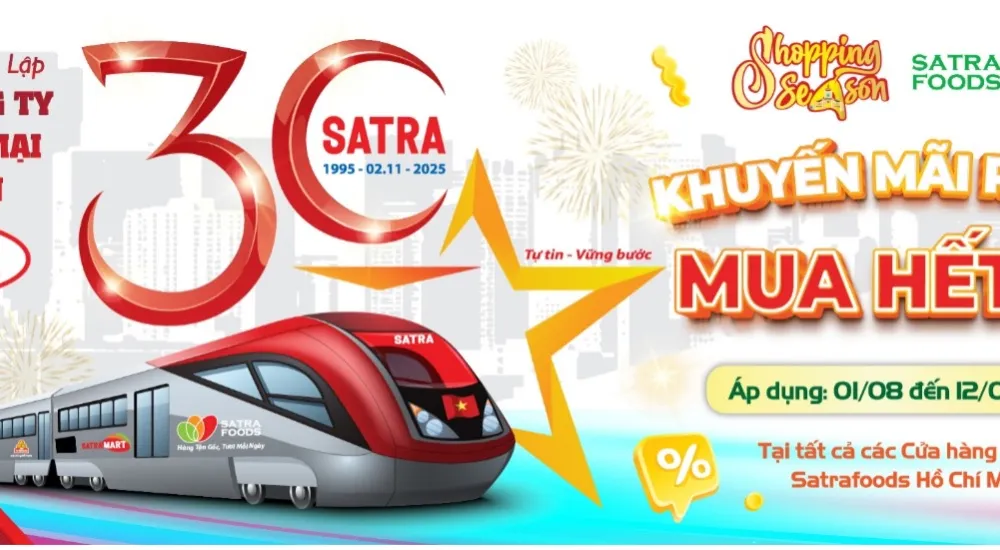 Hệ thống bán lẻ SATRA triển khai chương trình “Khuyến mãi rực rỡ-Mua hết cỡ”. Ảnh: SATRA