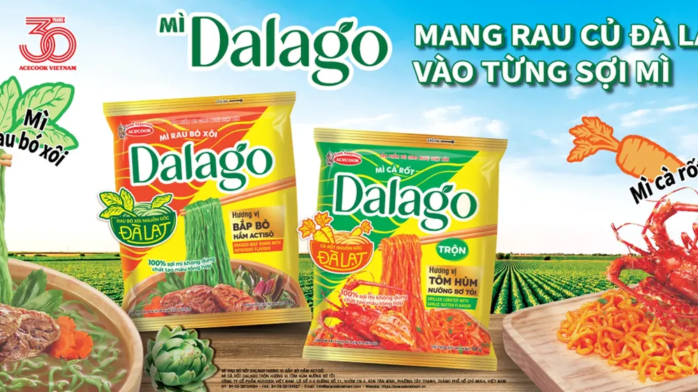 Mì Dalago - Sản phẩm mới của Acecook mang nguyên liệu rau củ vào sợi mì