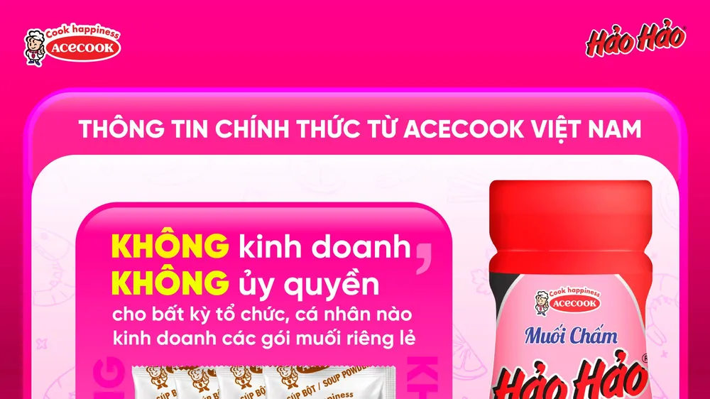 Muối chấm Hảo Hảo quy cách hũ là sản phẩm gia vị độc lập duy nhất được Acecook Việt Nam sản xuất và phân phối