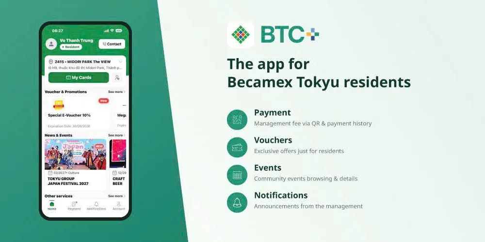 Becamex Tokyu ra mắt ứng dụng số phục vụ cư dân TOKYU Garden City