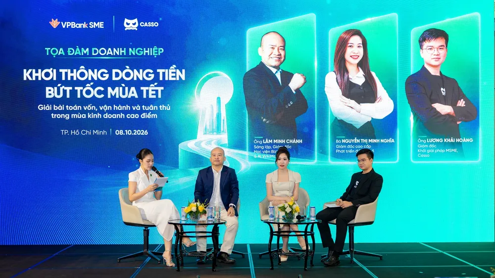 Các chuyên gia tham gia tọa đàm (từ phải sang trái): ông Lương Khải Hoàng, bà Nguyễn Thị Minh Nghĩa và ông Lâm Minh Chánh