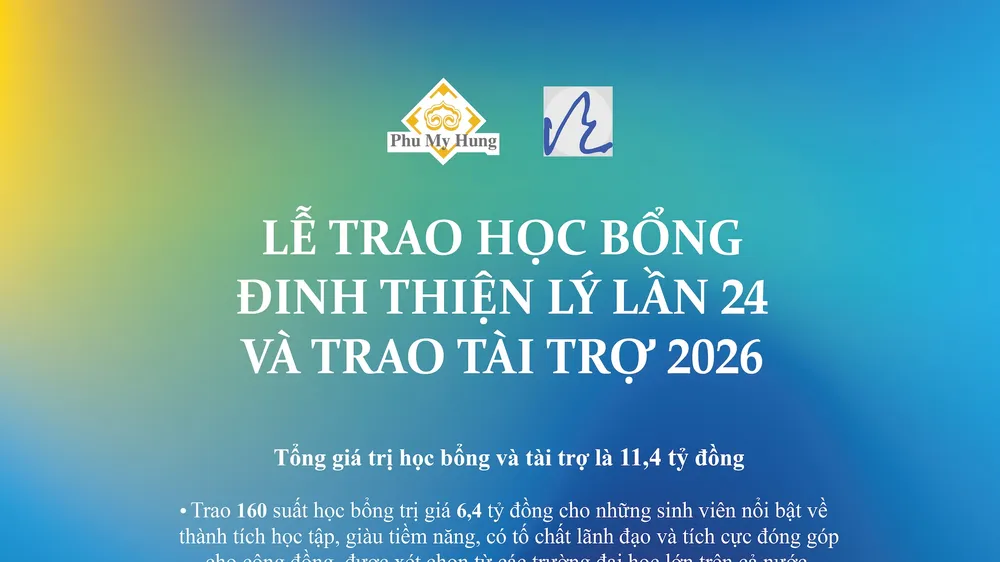 Trao 11,4 tỷ đồng học bổng Đinh Thiện Lý