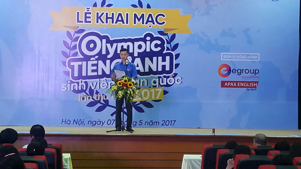  Anh Nguyễn Minh Triết, Trưởng Ban Thanh niên trường học Trung ương Đoàn phát biểu tại khai mạc cuộc thi