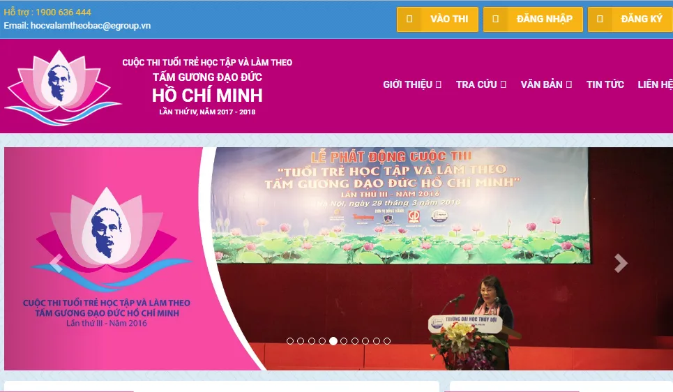  Thí sinh làm bài trắc nghiệm trực tuyến trên trang điện tử http://hocvalamtheobac.vn ở vòng thi thứ nhất 