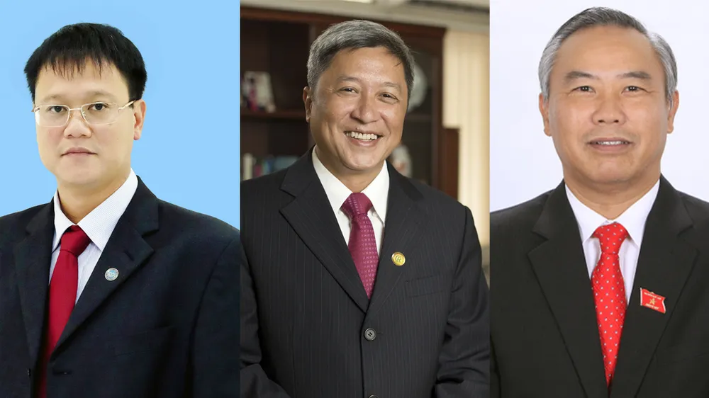 3 tân thứ trưởng: Lê Hải An, Nguyễn Trường Sơn, Phùng Đức Tiến (từ trái qua)